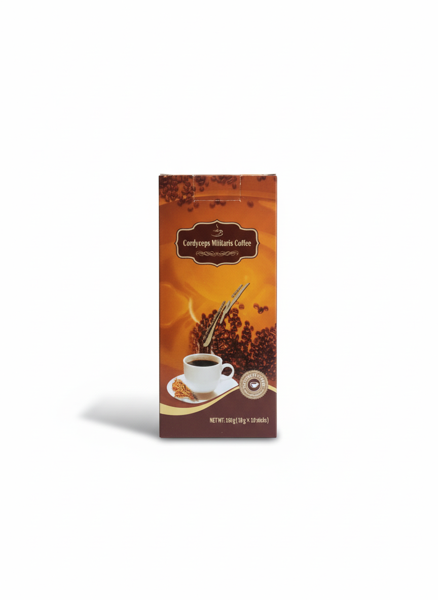 Cordyceps Militaris Coffee – Café Santé aux Champignons Médicinaux (10 sticks)